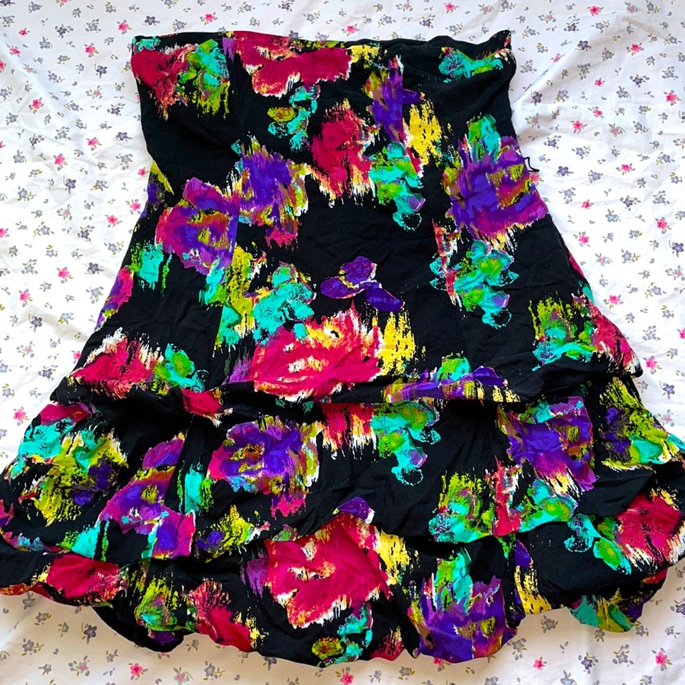 Floral Strapless Dress